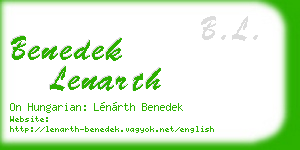 benedek lenarth business card