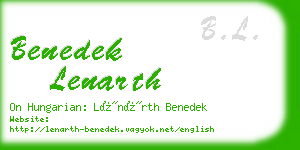 benedek lenarth business card